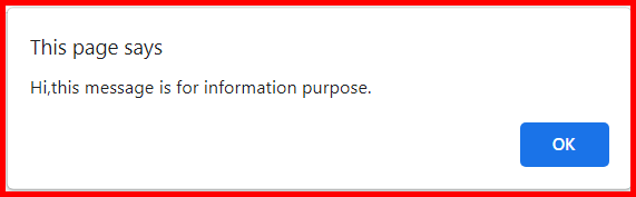 Picture showing the alert box in JavaScript